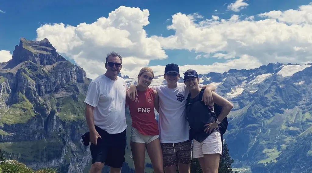 Julie spending time with her family during their trip to Switzerland