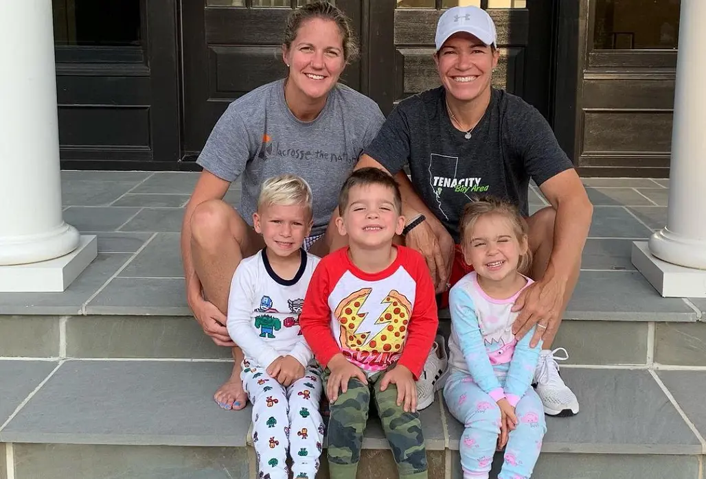 Courtney Banghart and Wife Michele DeJuliis with their three children