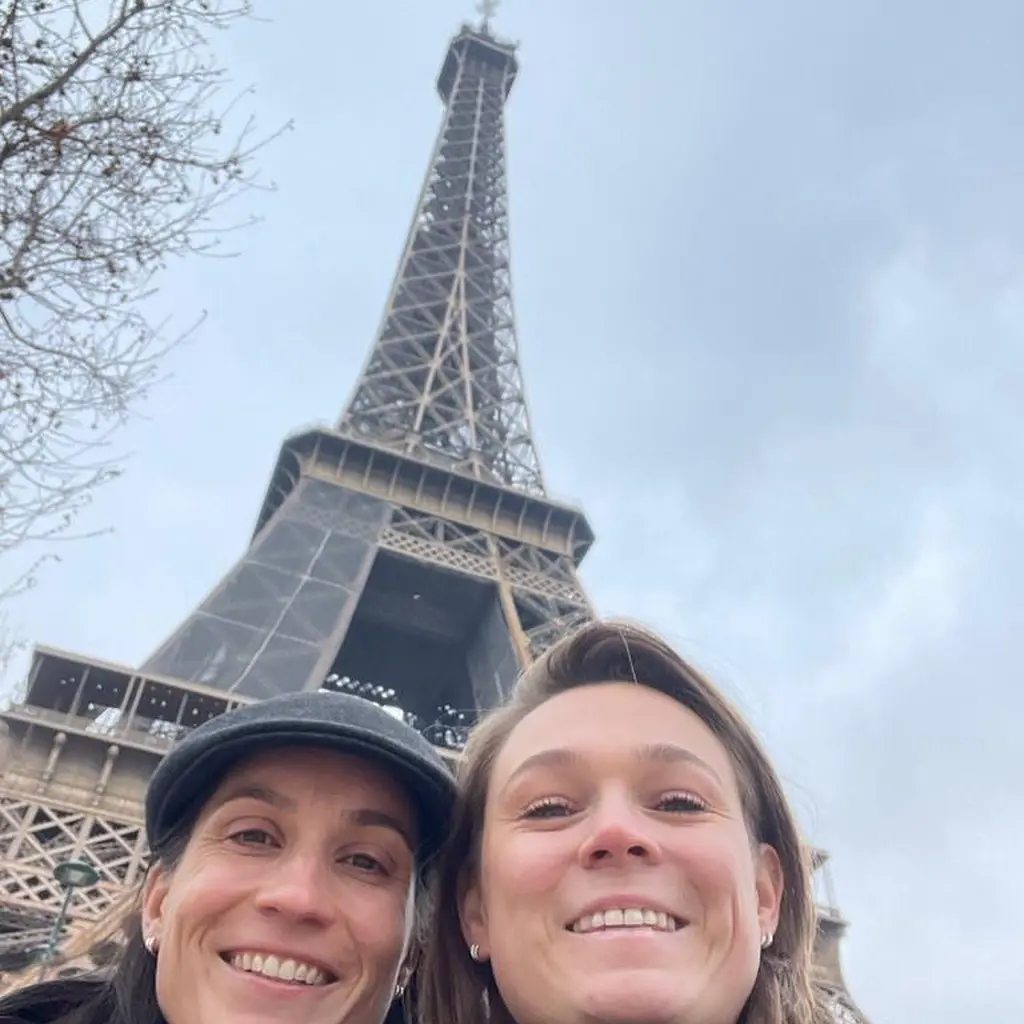 As the couple visited Paris, they took a photo of themselves infront the Eiffel tower.