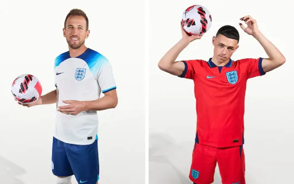 England will be wearing their new white kit, with a blue trim.