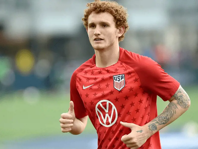 Josh Sargent at a training session with the USMNT