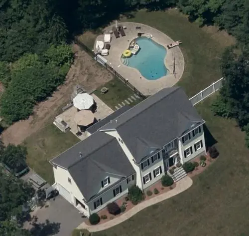 An aerial view of Christian Fauria's house in Weston ave, Foxborough, United States.