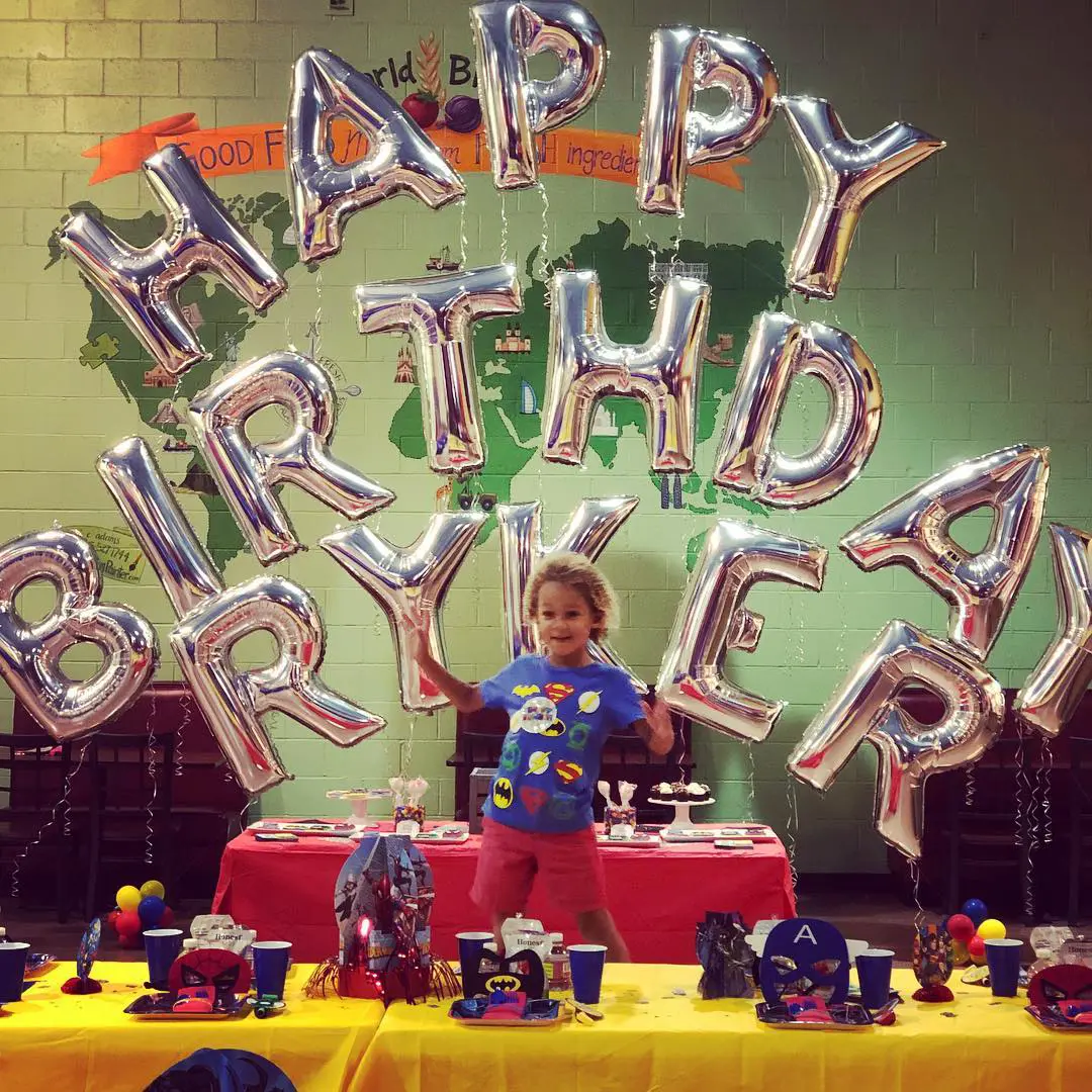 Ryker had a superhero themed birthday celebration 