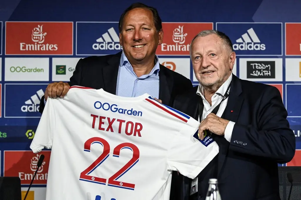 Textor with Lyon Fc owner and president in June 2022.
