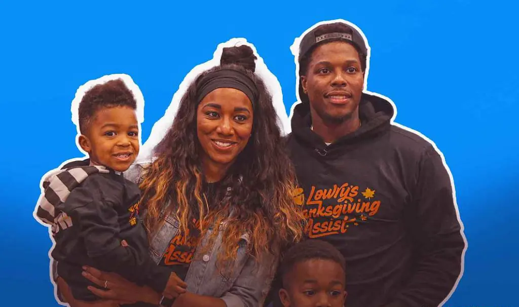 Ayahna Cornish Lowry and Kyle Lowry with their kids.