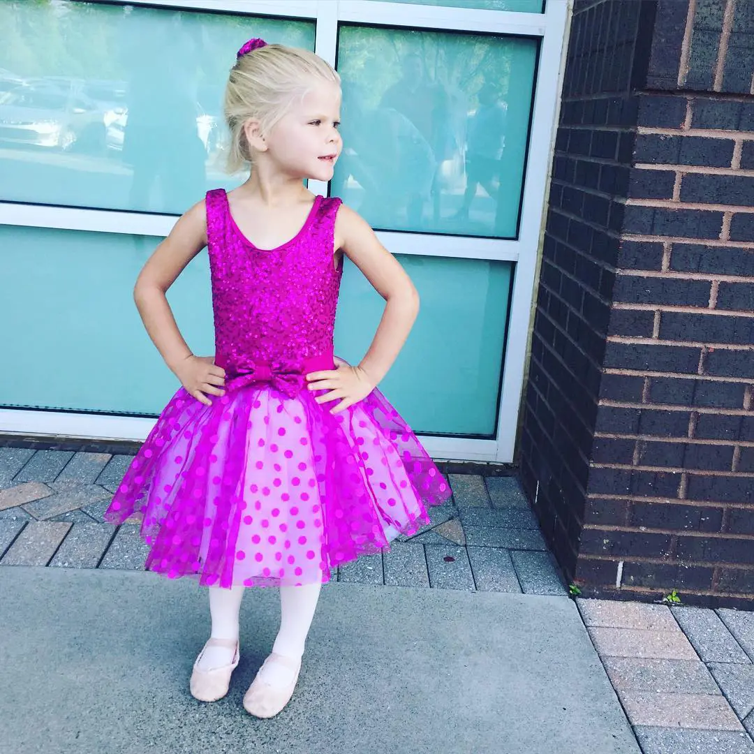 Adorable little princess Talbot Olsen posing a picture before her first recital