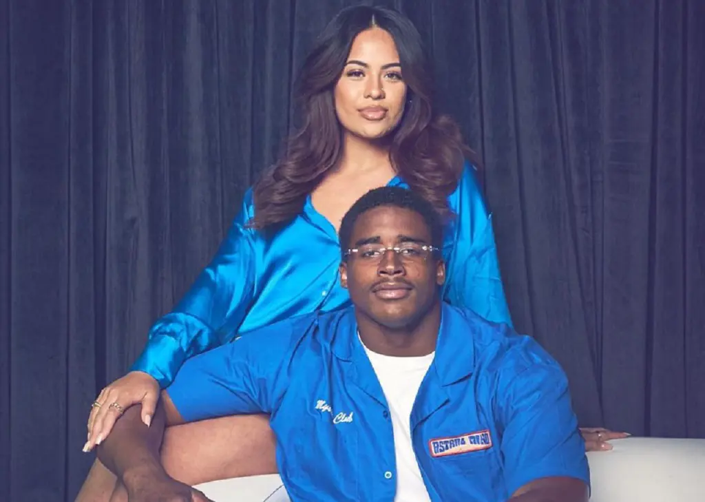 Drake Jackson and his girlfriend Bri Kahanu dressed in all blue in September.