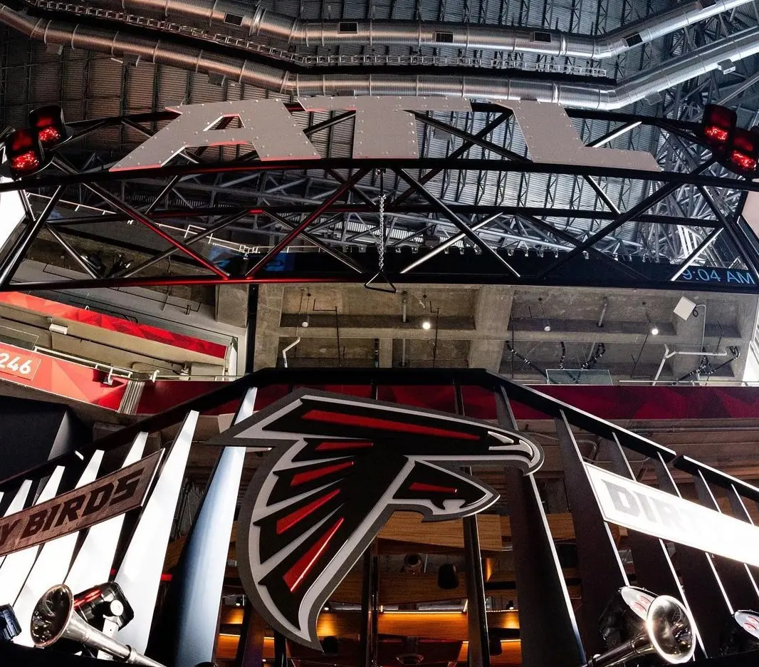 The Falcons' current home field is Mercedes-Benz Stadium, which not only hosts Falcons games but also hosts concerts and other major events.