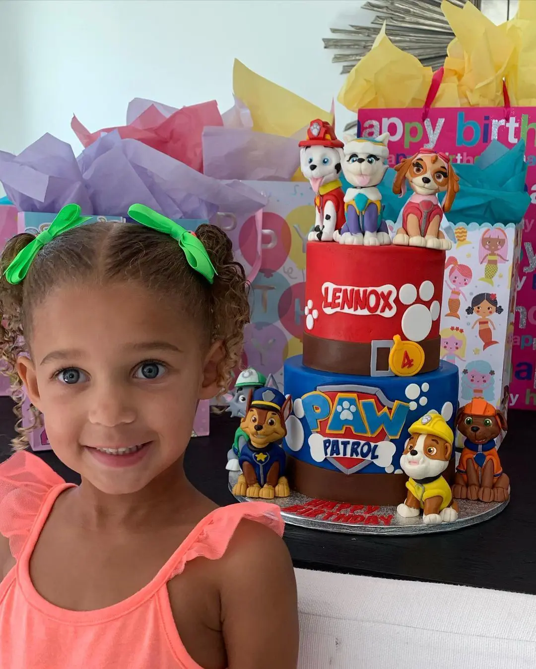 Lennox designed her birthday cake herself for her 4th birthday 