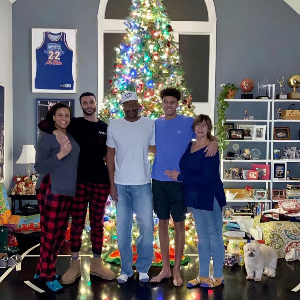 The Nance family celebrating Christmas together. They spend quality time with each other on holidays.