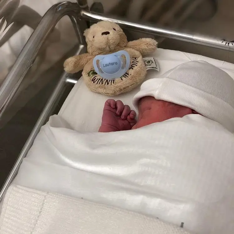 Luis shared photo of his newborn child, Lautaro.