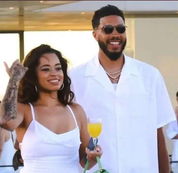 Jayson Tatum and girlfriend Ella Mai were spotted in Michael Rubin 4th of July party.