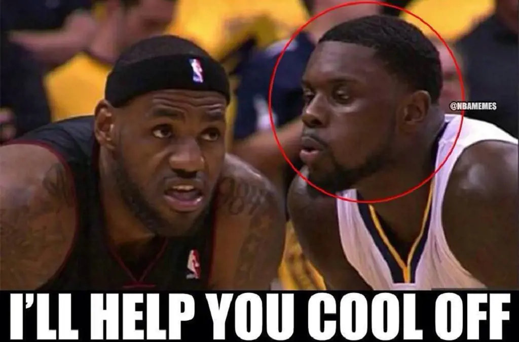 LeBron James getting cooled off