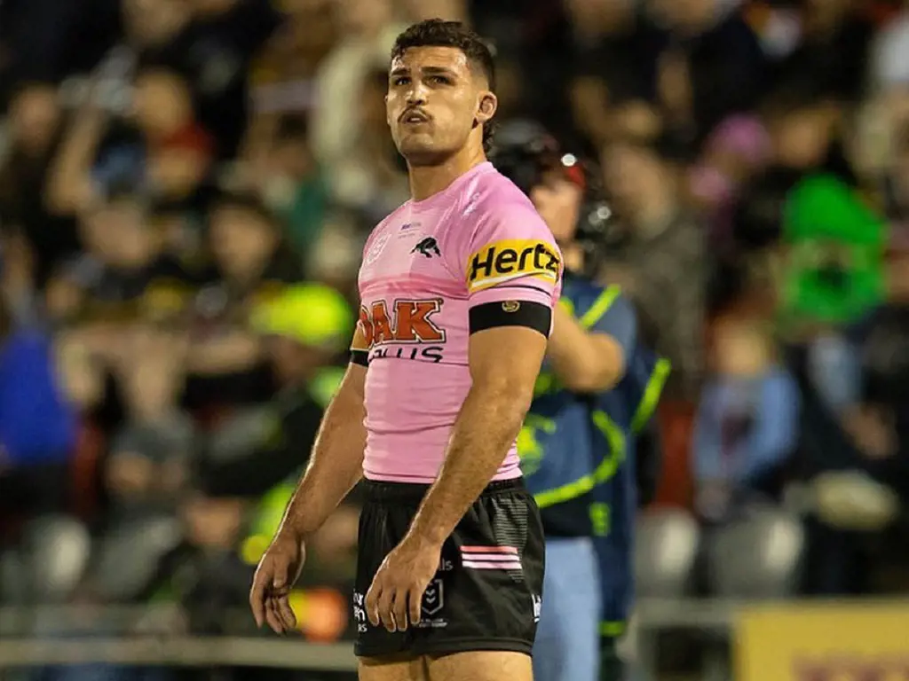 Nathan Cleary just before starting the game