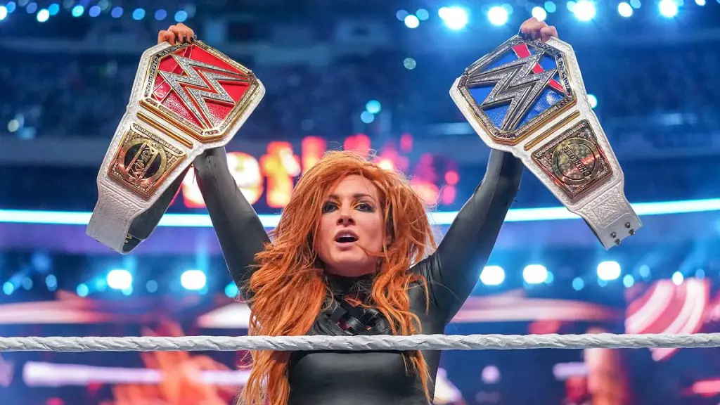 A Female Wrestler Winning At WrestleMania