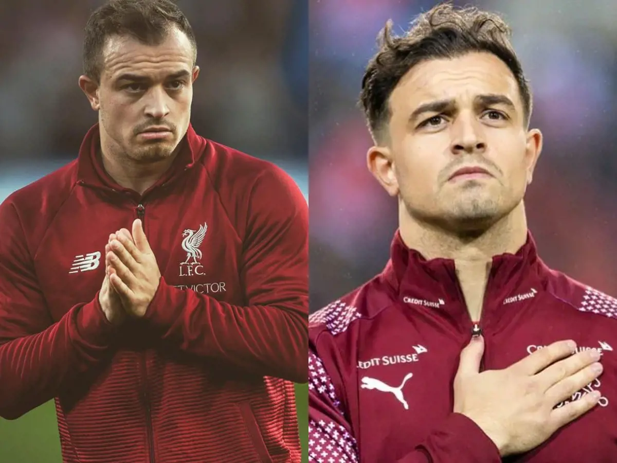 Xherdan Shaqiri before in May 2019 and after photo of him with the Swiss national team