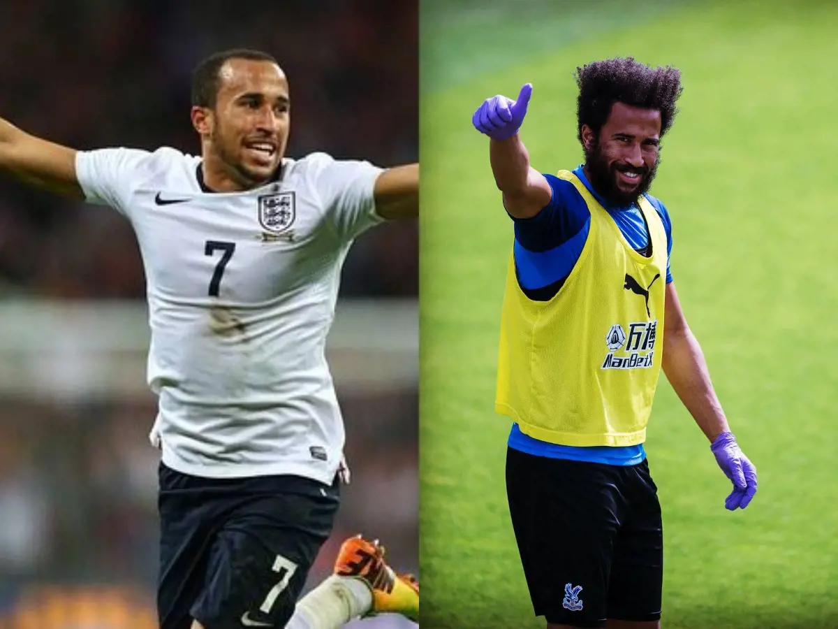 Andros Townsend before on the left and after with his thick and bulky hair on the right.