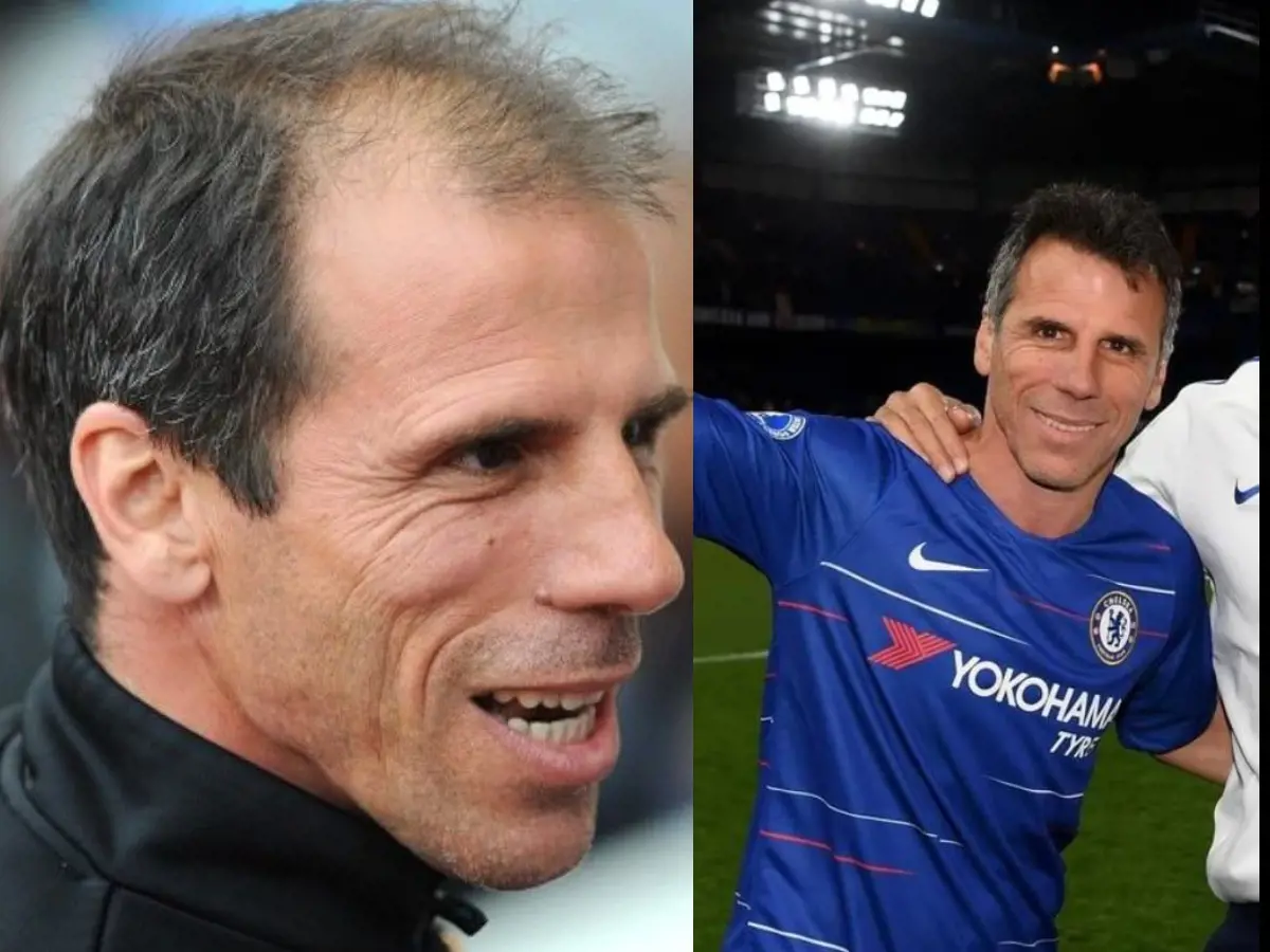 Former Italian footballer Gianfranco Zola hair before and after photo