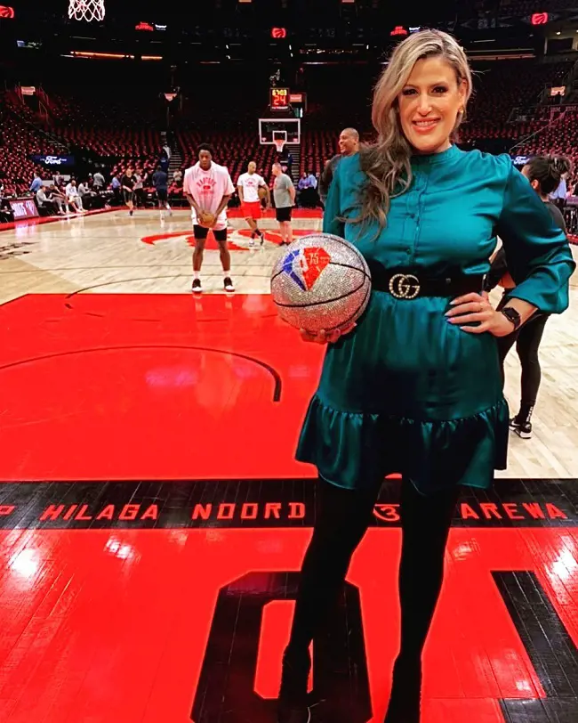 Amy at the NBA75 event held at Scotiabank Arena.