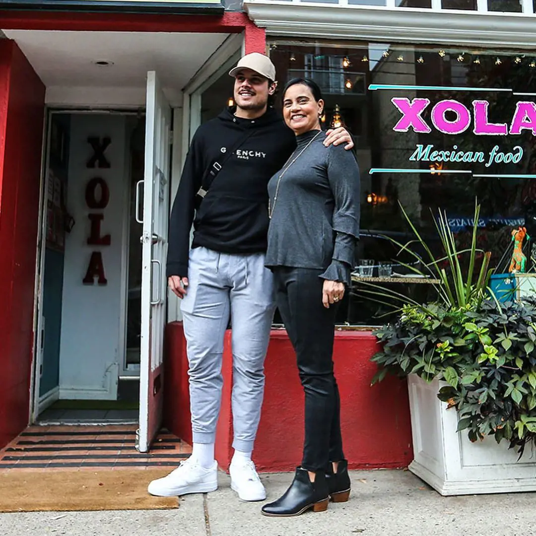 Auston taking her mom Ema to Xola Mexican Food restaurant on Mother's Day in 2020