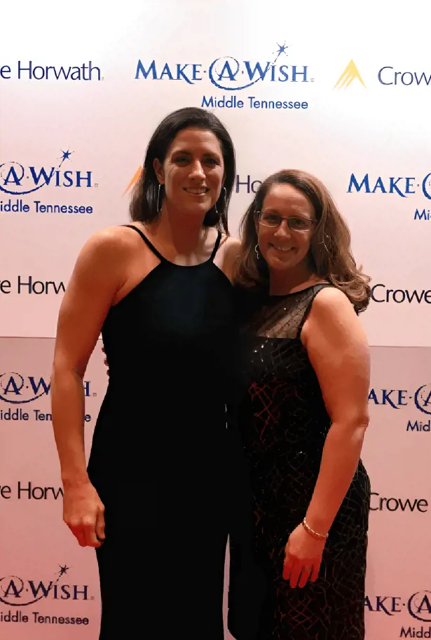 Stephanie and Michelle (right) at Make A Wish event on Jan 14, 2017.