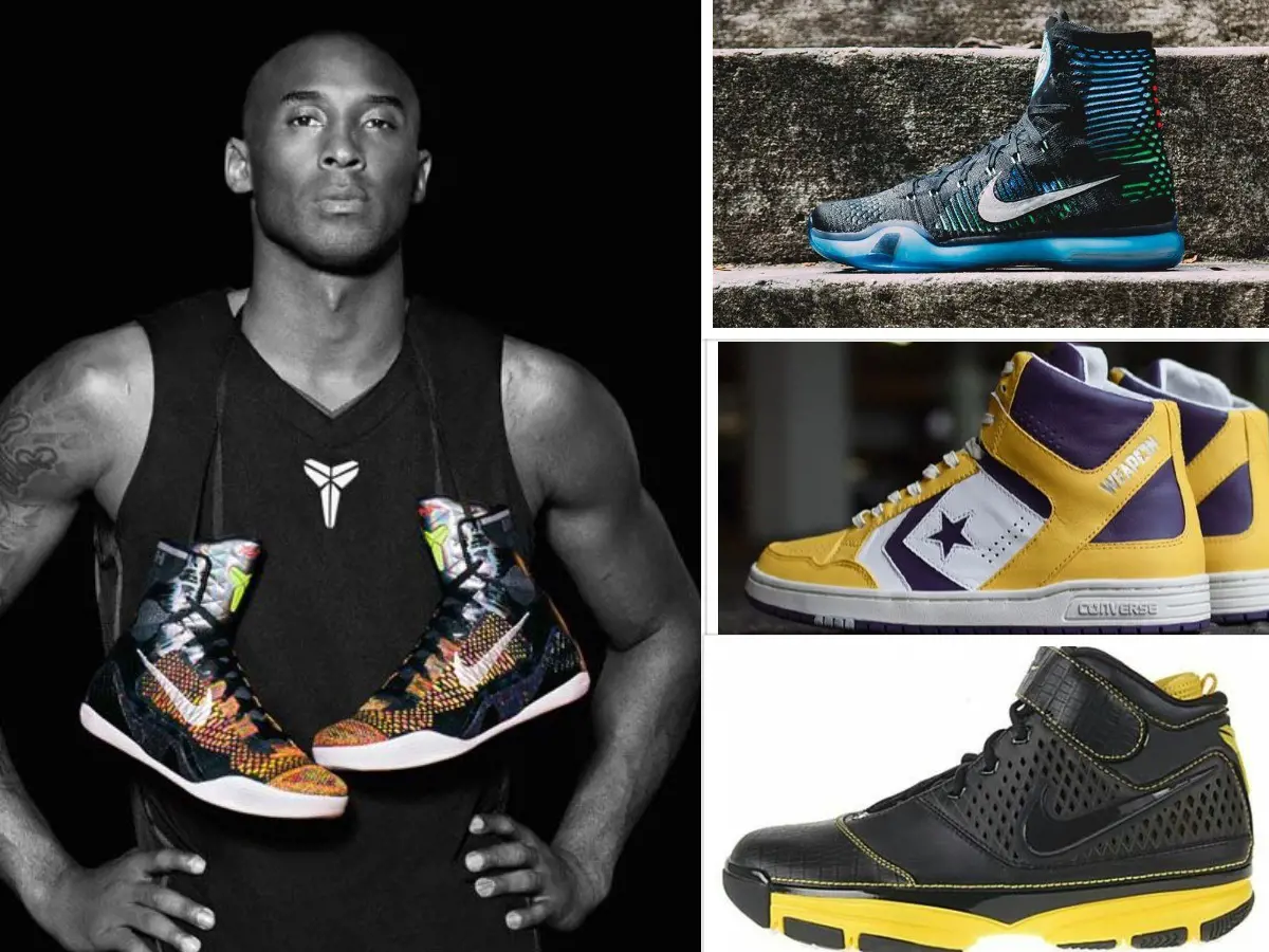 Kobe had a partnership with Nike and wore both Nike and other shoe brands on the field.