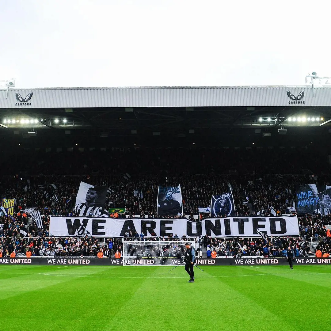 Toon Army flashing We Are United banner on March 24, 2023