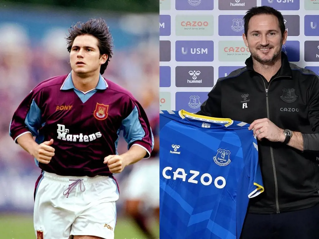 Frank Lampard making his West Ham debut in 1995 and him signing for a managerial role at Everton in 2022