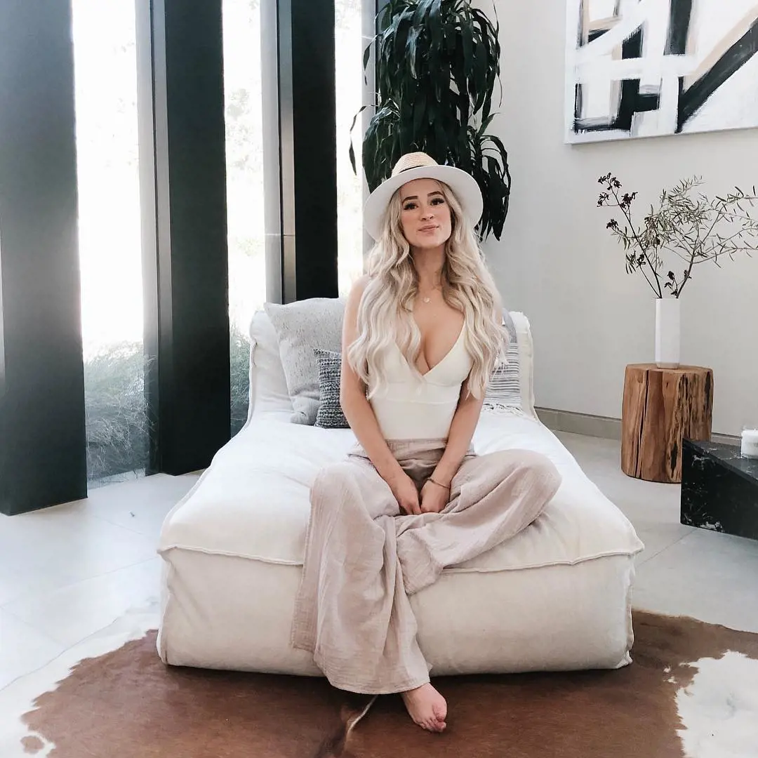 Lauren Kyle on May 5, 2019 in her cozy spot at home in Los Angeles County 