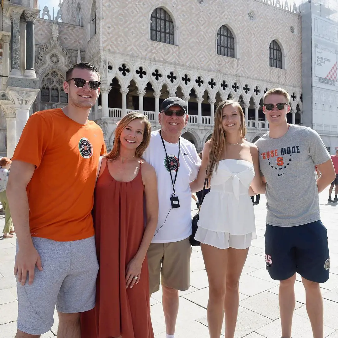 Jim and Juli visit a historic landmark Venice, Italy with Jimmy, Jamie and Buddy in August 2019