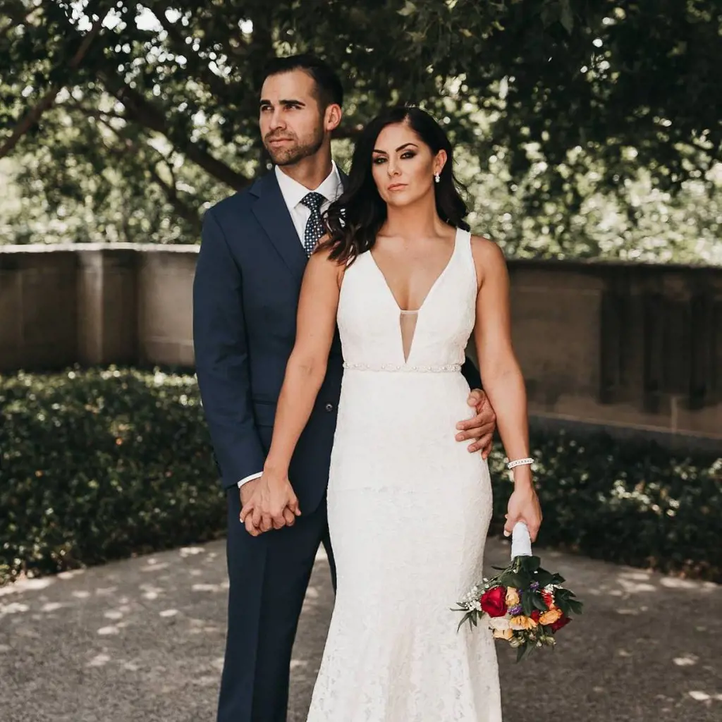 Hoyt and Heflin looking gorgeous in their wedding outfit that was held in August 2018