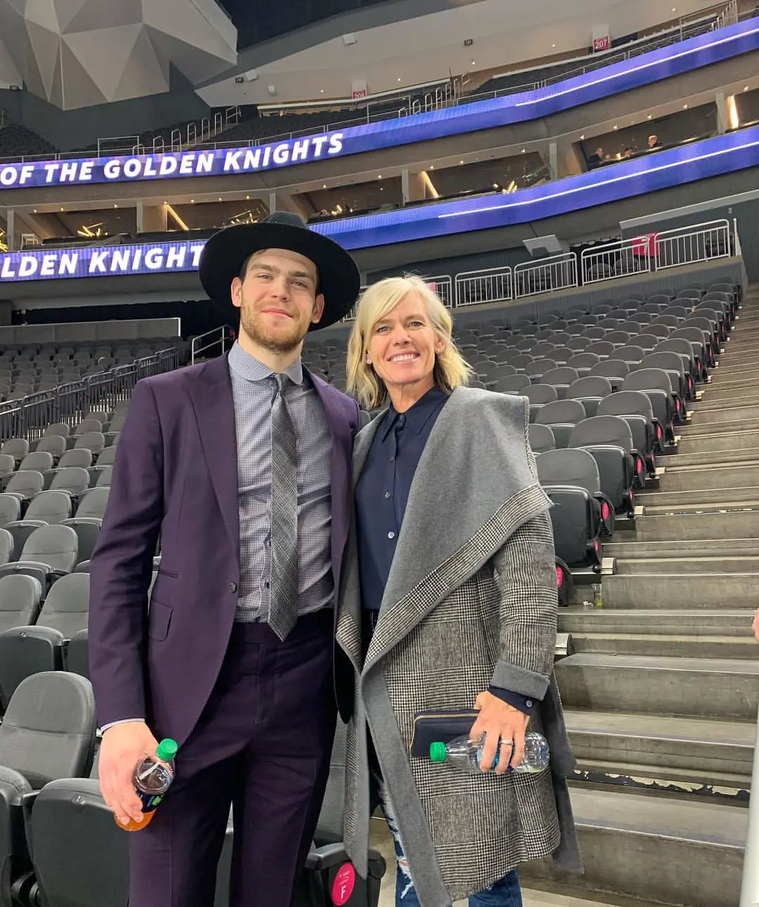 Adam attends the Golden Knights game with Elaine on March, 2019.