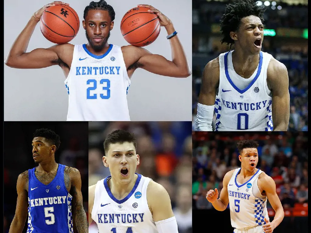 (Left Bottom) Monk donning Kentucky jersey during March Madness in March 2019