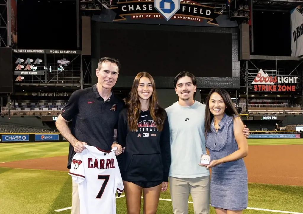 From Left: Brent, Campbell and Pey-Lin joined Corbin after the match at the Chase Field in September 2022 