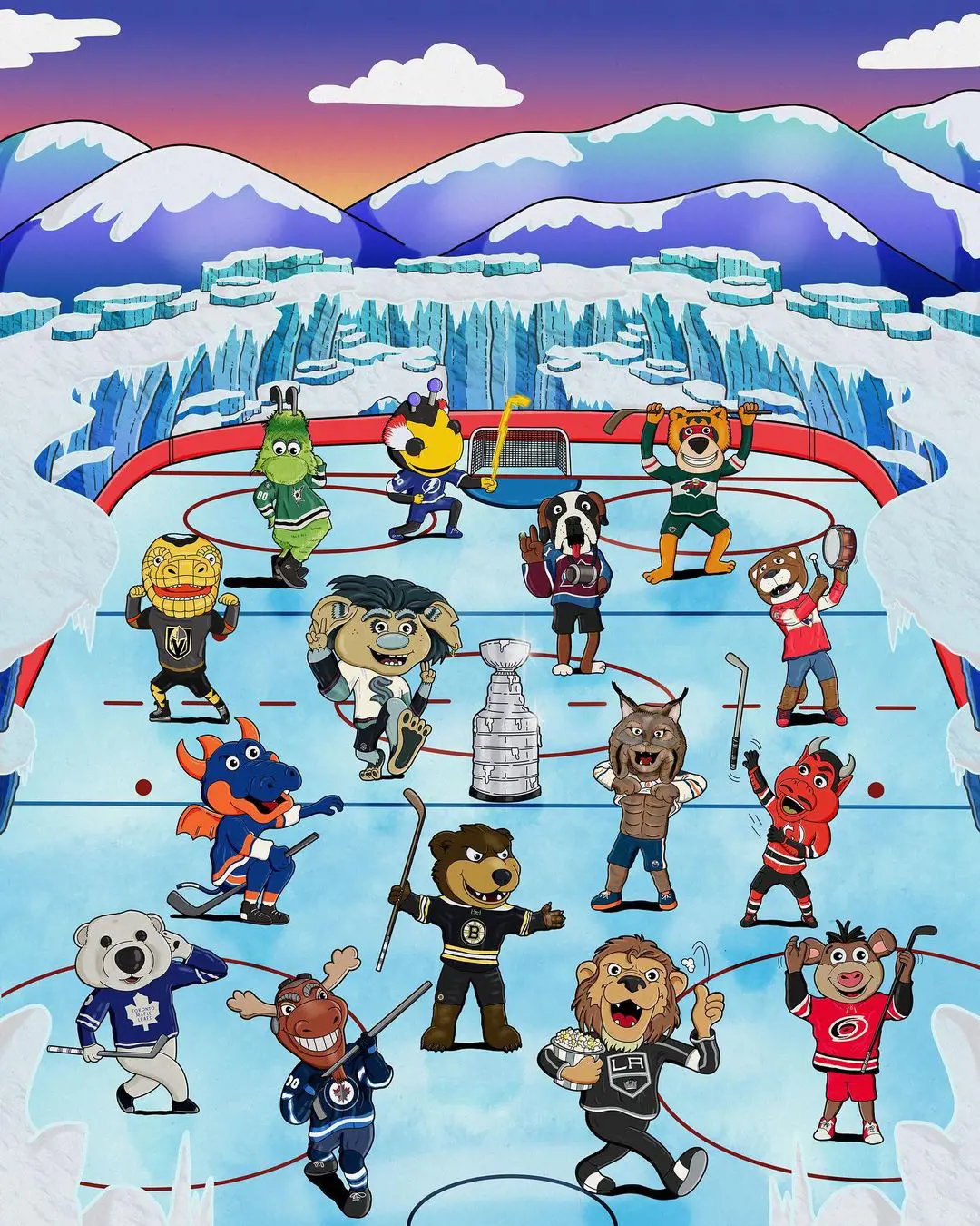 The 2023 NHL Playoffs teams mascot by Daniel Sulzberg