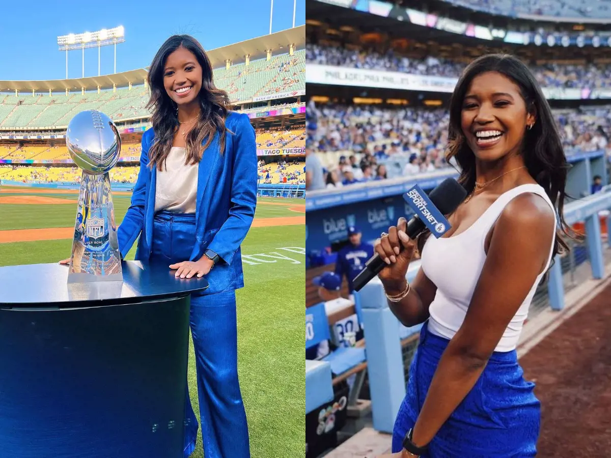 Kirsten Watson struck a pose with the Super Bowl trophy at Dodgers Stadium in May 2022