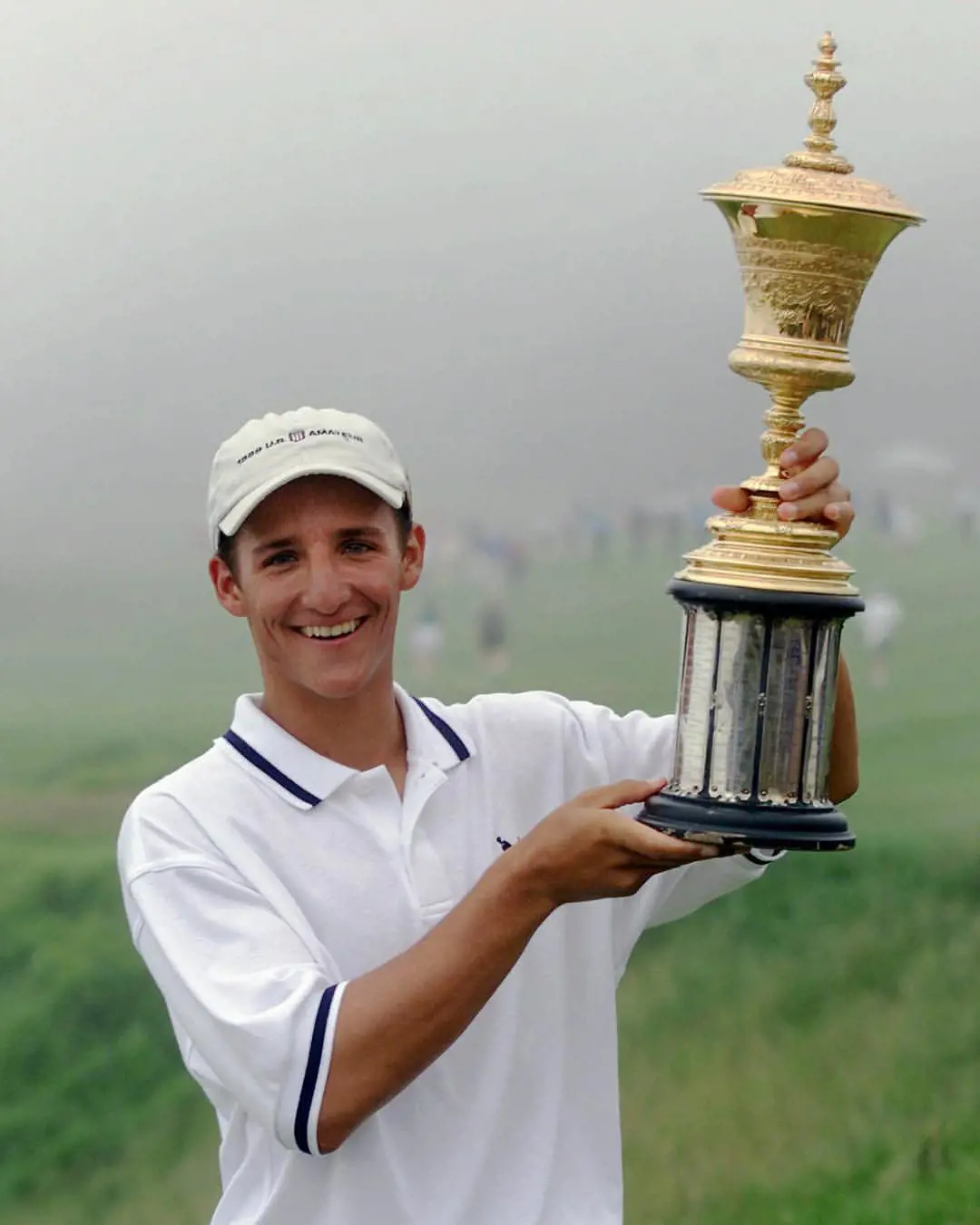 David with the 1999 US Amateur trophy at Pebble Beach. 