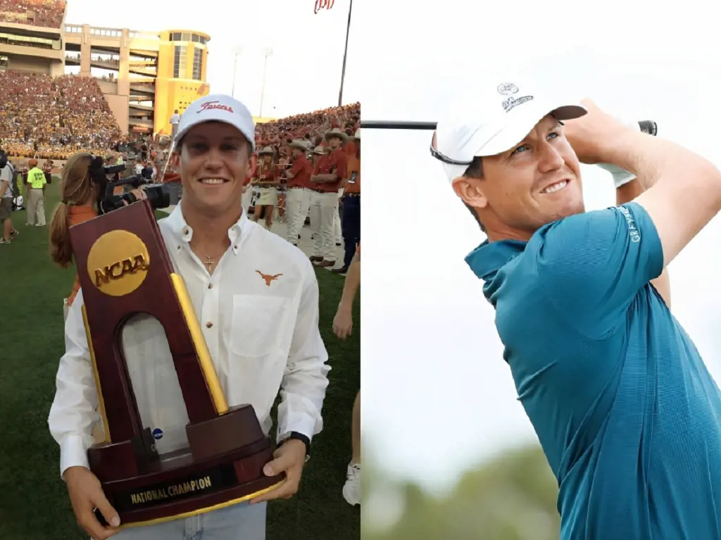 Kramer holding the NCAA championship while attending Texas..