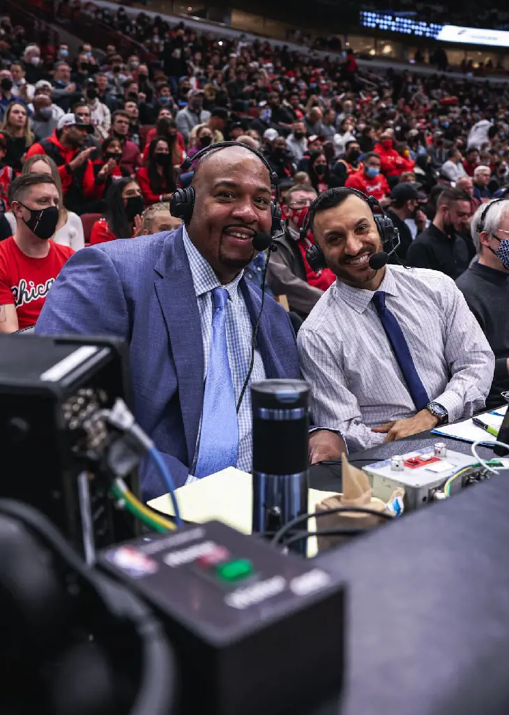 Stacey King while covering the Bulls match on December 30, 2021.