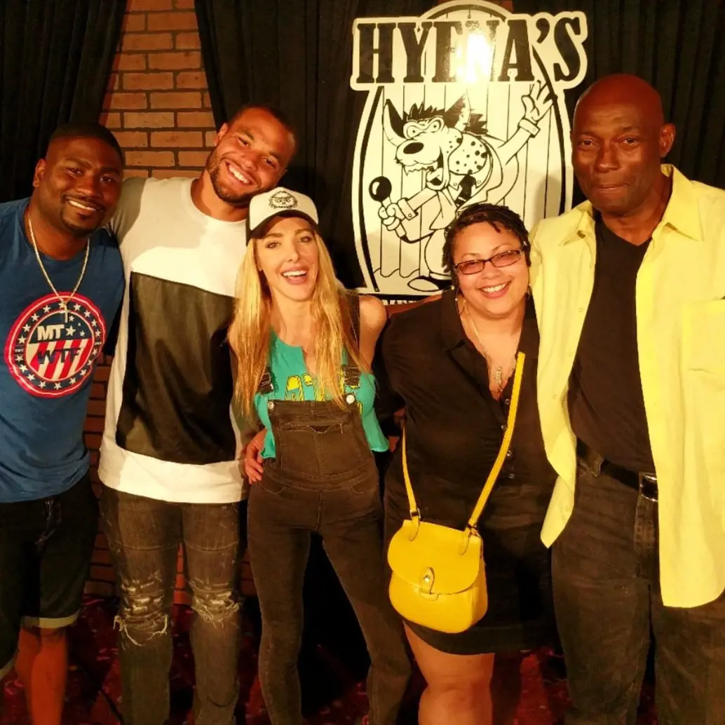 Dak with Nathaniel and Natalie (right) attending a comedy show.