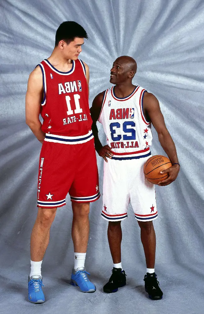 Yao is one of the tallest players ever in the league.