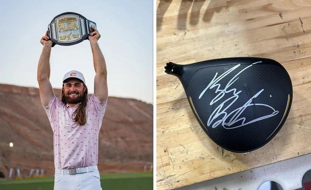 Kyle showing off his Pro Long Drive World Championship in October 2021. He signed on the new Cobra Aerojet head in January 2023.