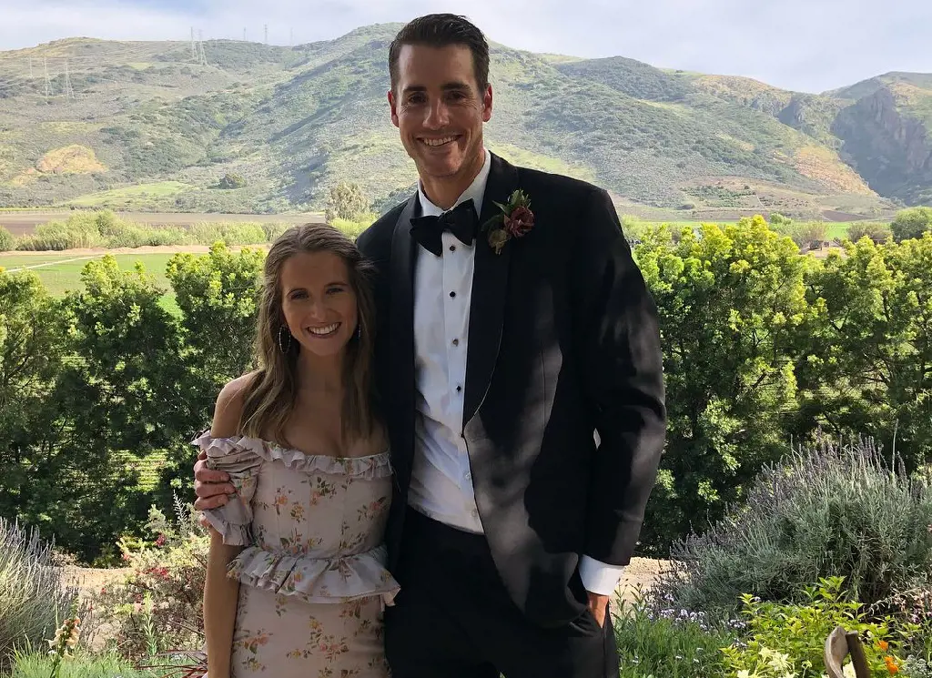 John Isner attending wedding with his spouse Madison McKinley at Maravilla Gardens in April 2018