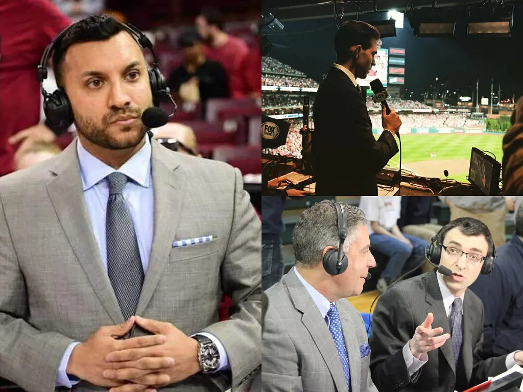 (Right Bottom) Jason Benetti working as an announcer during a collegiate basketball match in March 2014
