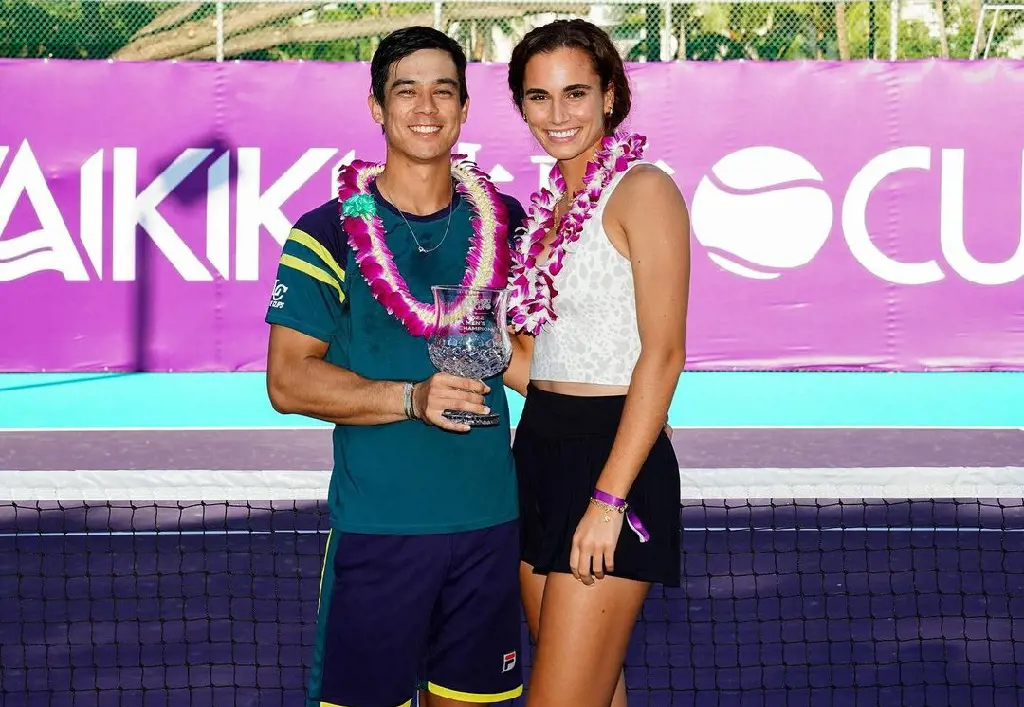 Mackenzie and his sweetheart Maria at the Waikiki Cup in Waikiki, Hawaii on December 23, 2022