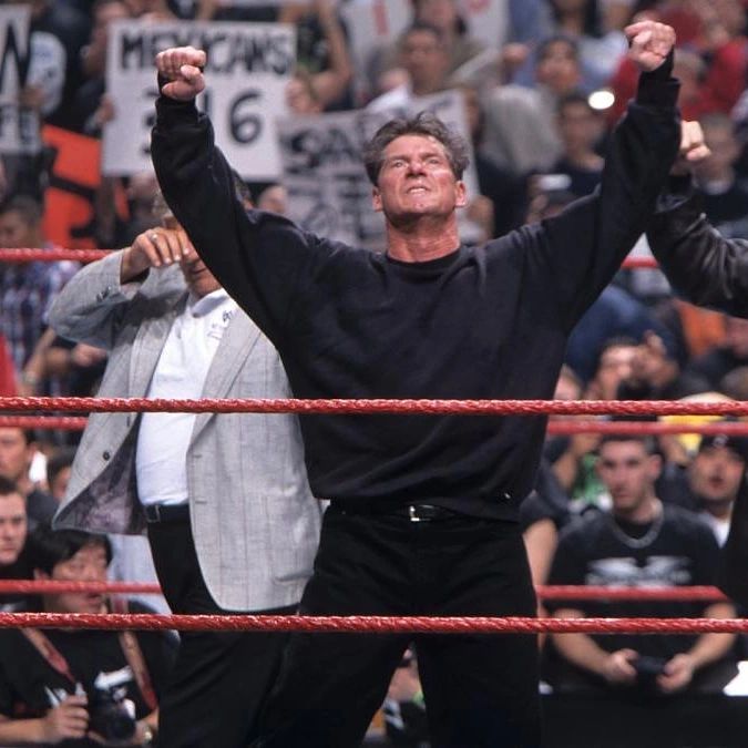 McMahon after he wins the Royal Rumble match in January 1999