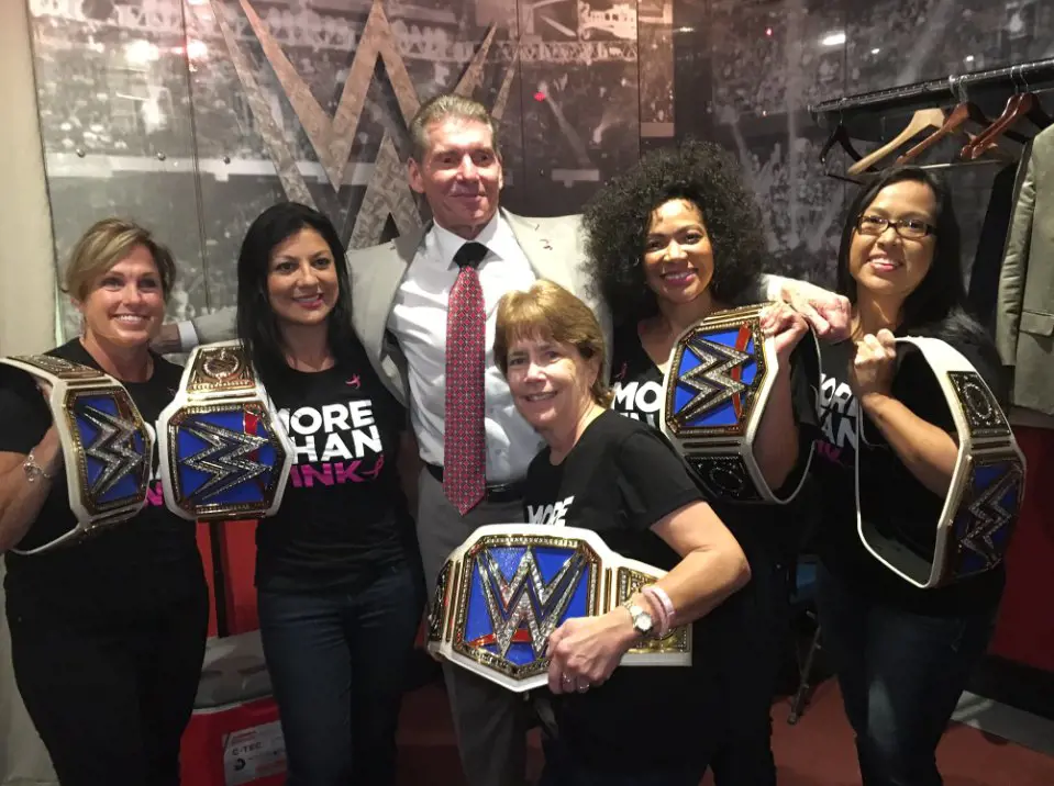 McMahon with members of the More Than Pink foundation in October 2016