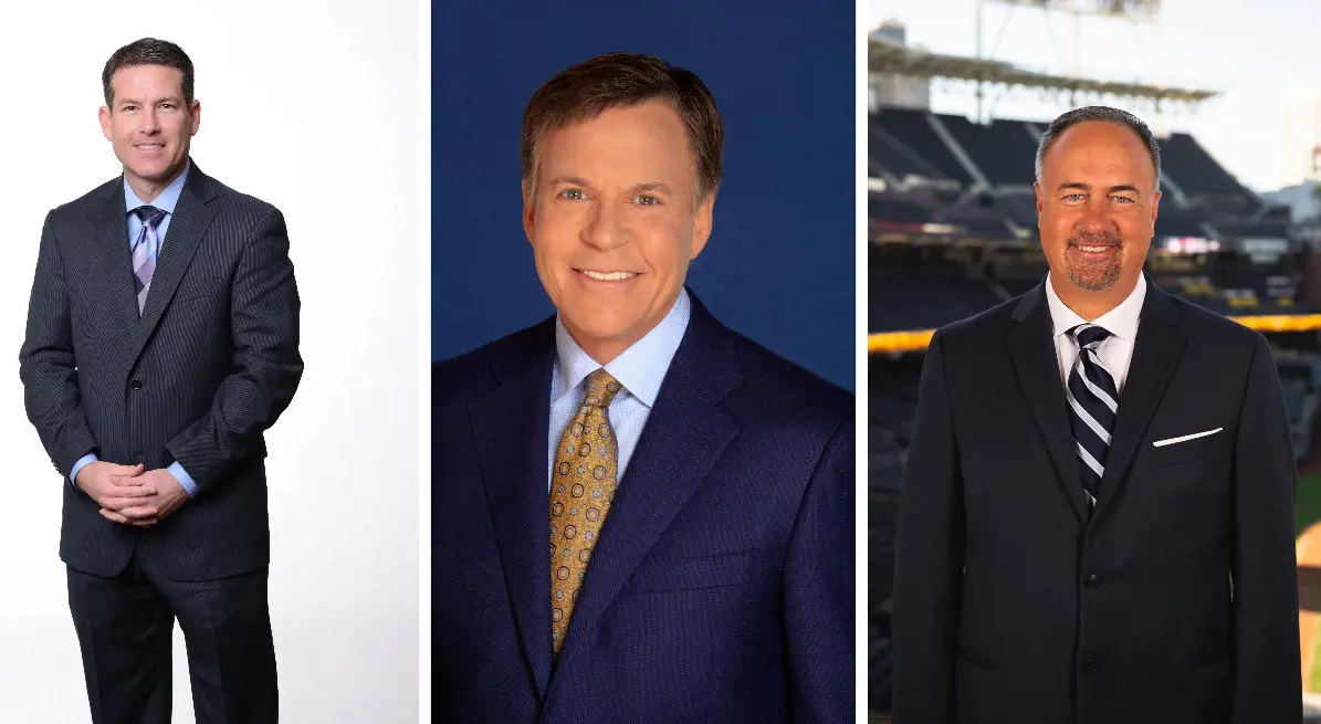 Anderson, Costas, and Orsillo (from left to right in order) are the TBS baseball announcers.