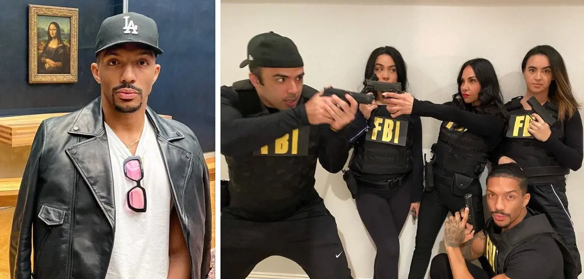 Jason Jr. playing a game as FBI members during the 2020 New Year celebration.