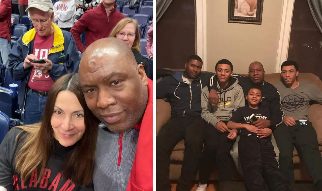Mark with Maurice, Jahvon, Jaden, and Julien (right photo) at their New Jersey home.